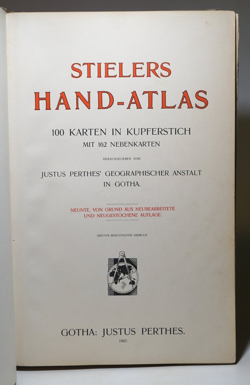 Stieler´s Handatlas 1905 Prachtband factory 100 Karten Kupferstich 1905